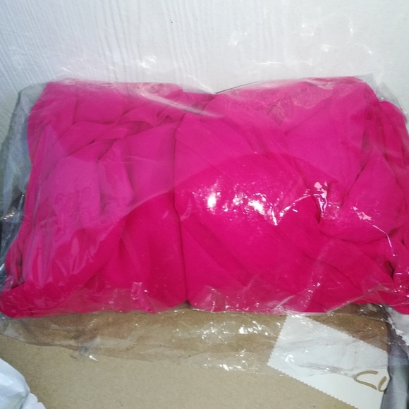 Fushia Pink Chiffon Dress - Picture 4 of 7